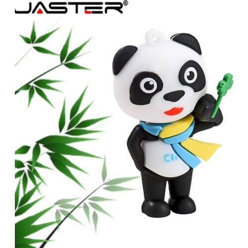 JASTER New 2019 USB 2.0 Cartoon Pandaren Model USB Flash Drive 4GB 8GB 16GB 32GB 64GB 128GB pendrive Memory Stick Christmas Gift