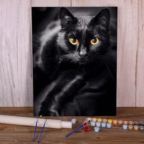 Cat Animal DIY Painting By Numbers Kit Acrylic Paints 50*70 Picture By Numbers Photo New Design Children Wall Art Drawing