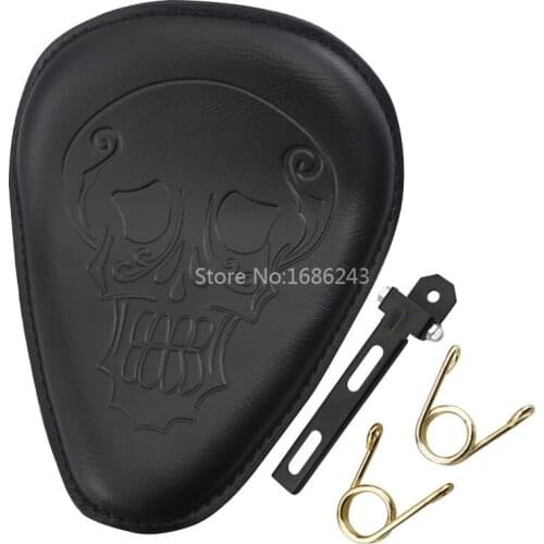 Motorcycle Leather Solo Slim Seat Cover Pad For Harley Honda Yamaha Kawasaki Suzuki Sportster Bobber Chopper