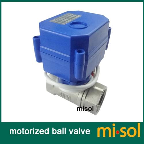Misol / 1pcs of Motorized valve G3/4" DN20 (reduce port) 2 way 12VDC CR01, stainless steel, electrical valve