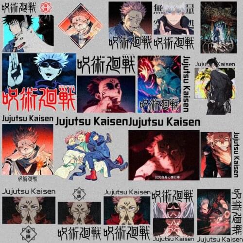 Trend anime Jujutsu Kaisen Heat Transfer Clothing patches personality Fashion boy Heat Transfer Sticker DIY T-Shirt decorate