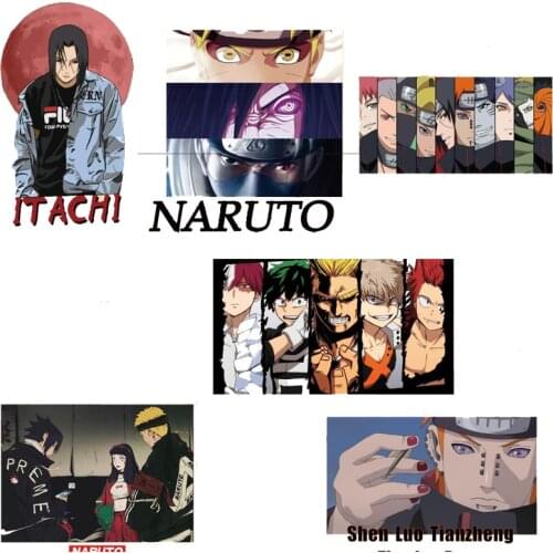 Cartoon Anime Character Patch for Clothing Sticker Application Clothes Decor Badges Vinyl Heat Transfer Stickers DIY T-shirt E