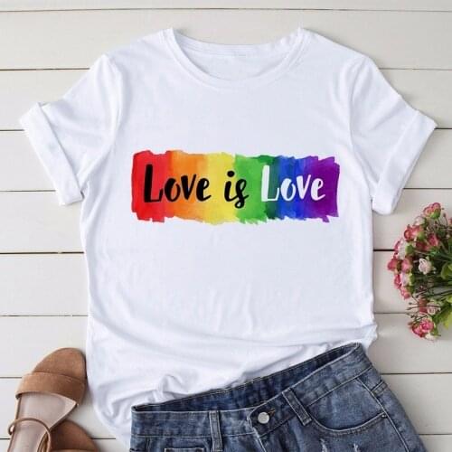 Dazzling Colors Heart-shaped Print Womens T-shirt Fashion Casual Womens T-shirt 90s Ladies Harajuku Graphic T-shirt Women