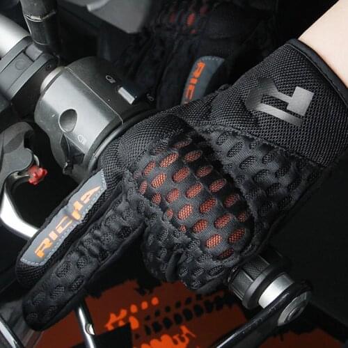 RICHA Summer Mesh breathable Motorcycle Riding Gloves motorbike glove Luva guantes moto rider riding TPR protection touch screen