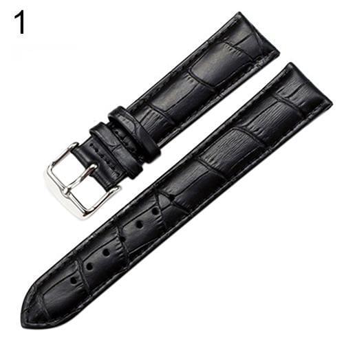 Womens Mens Unisex Faux Leather Watch Strap Buckle Band Black Brown White