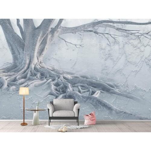 Custom luxury embossed 3d wallpaper Relief root wallpapers for living room TV background wallpaper for painting