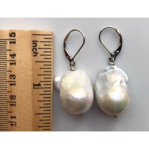 Hot sale new StyleBaroque Pearl Earrings,large Fireball Pearl Earrings,S925 Level Back Earrings