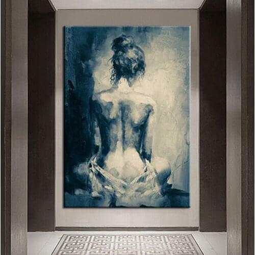 Modern Hand Painted Nude Girl Painting For Home Decoration Hand Made Oil Painting On Canvas Sexy Wall Art No Framed Large Size