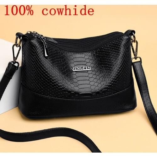 Small Shoulder Bag for Women Tote Ladies Vintage Genuine Leather Crossbody Bag 100% cowhide Women Casual Tote Bag Female Handbag