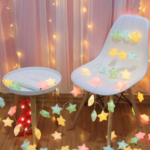 10/20/40 LED Macaron Star Light String Fairy Garlands USB Battery Powered Christmas Decor Lamp Holiday Party Wedding Decorative