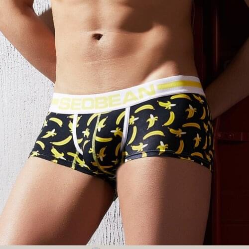 SEOBEAN Men Underwear Boxers Fashion Cartoon Printed Cotton Men Boxer Shorts Underwear Men Boxer Shorts Cueca Sexy Panties