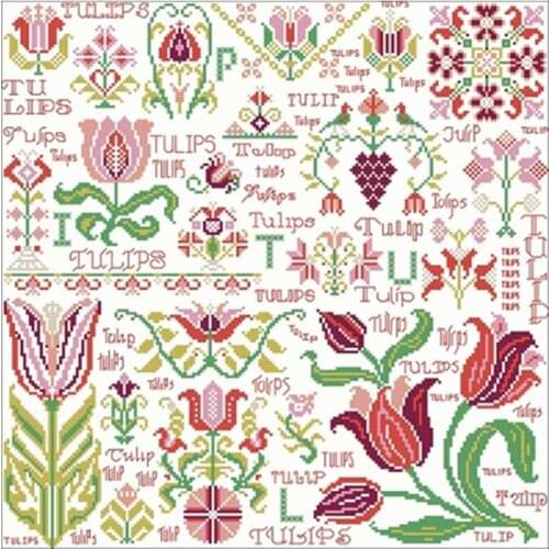 Tulip dream patterns counted 11CT 14CT 18CT DIY Cross Stitch Sets wholesale Cross-stitch Kits Embroidery Needlework