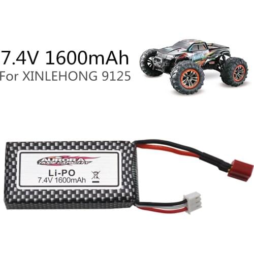 In Stock) 7.4v 1600mah Lipo Battery For XINLEHONG 9125 144001 Remote Control Rc Car Spare Parts 9125 battery Accessory