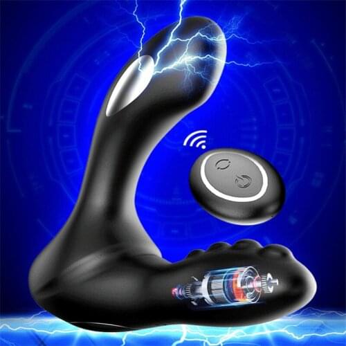 Remote Control Vibrator Electric Shock male Prostate Massage Big Butt Plug Anal Plugs Vibration stimulator Adult Sex Toy for Men