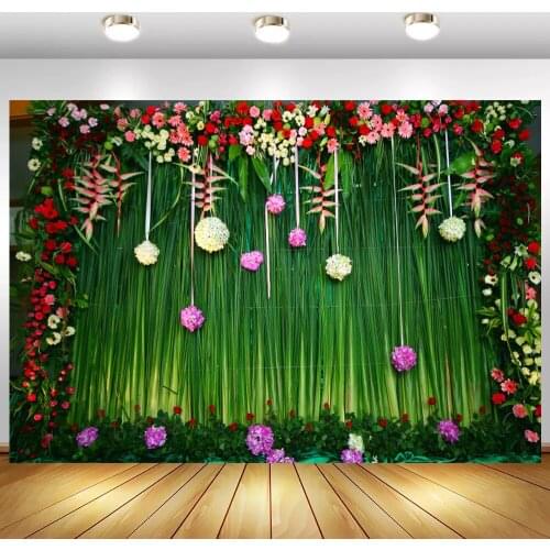 Wedding Flowers Wall Photography Backdrop Marriage Event Newborn Baby Shower Background Vinyl For Photo Studio Photocall Props