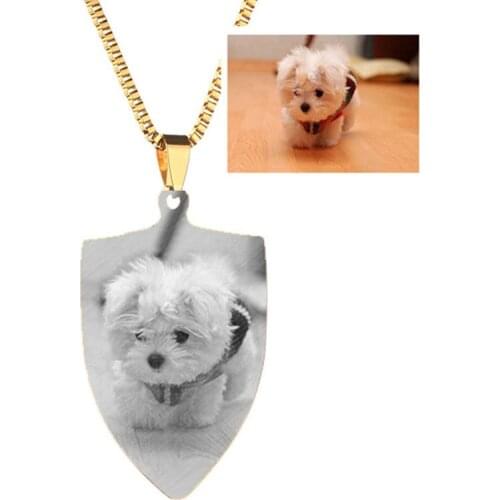 Bright 316L Stainless Steel Dog Brand Military Necklace American Soldier ID Card Tag Shield Spot Can Be Lettering