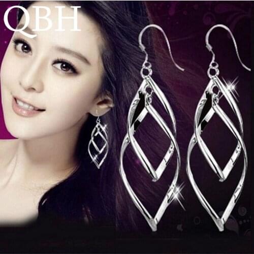 New Fashion Punk Brincos Twist Rhombus Hollow Leaf Big Dangle Earrings For Women Wedding Jewelry Mujer Boucle d'oreille