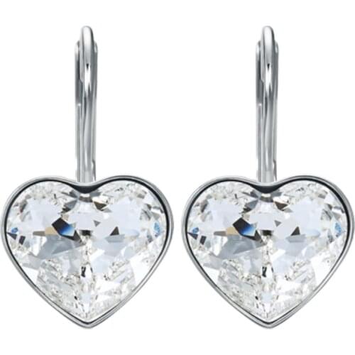 Fashion heart bella boucle d'oreille femme made with Austria crystal for women wedding party jewelery accessory bijoux girl gift