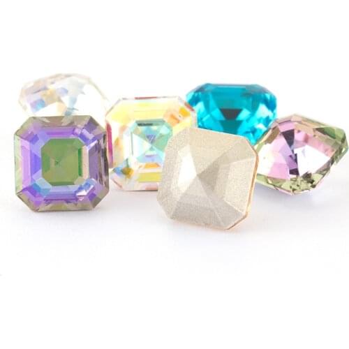 10mm Square Glue On Rhinestones Pointback Loose Crystals Rhinestone Wedding Dress Decorations Jewelry Accessories