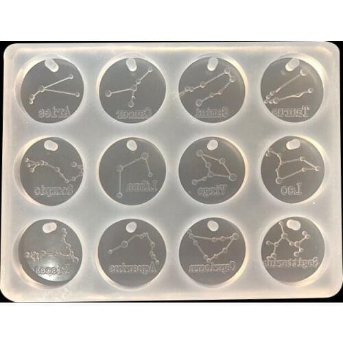 Twelve Constellation Shape Silicone Fondant Mold Chocolate Cake Decoration Molds Baking Tools