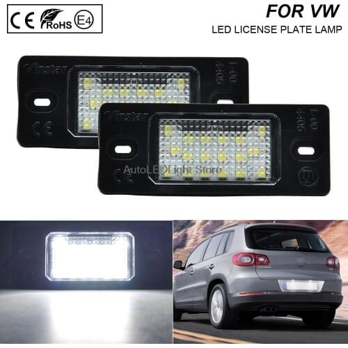2Pcs LED License Plate Light Number Plate Lamp For Audi TT 2007 VW Touareg Tiguan Golf 5 Passat Bora Porsche Cayenne 955/957