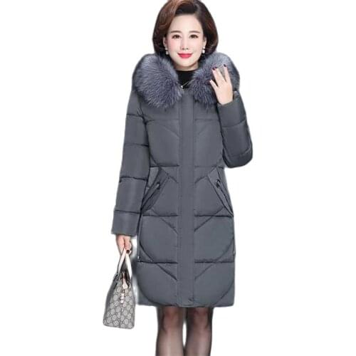 2020 new Plus Size 6XL Winter Jacket Female Down Cotton Padded Clothes Women Casual Slim Parka Middle-aged Coat Overcoats