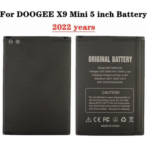 For Doogee X9 5 inch Phone Battery 2000mAh BAT16542100 Batteries Bateria Batterij
