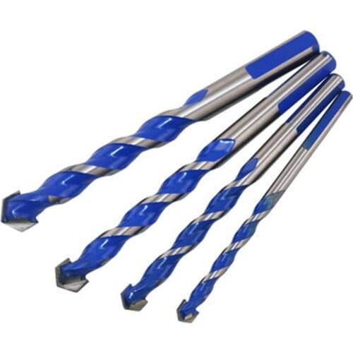 4pcs Triangle Drill Bit Tiling Cement Multi Purpose Ceramic Wall Glass Cement Hole Opener Stone Blue Cutter Nail Metal Drill