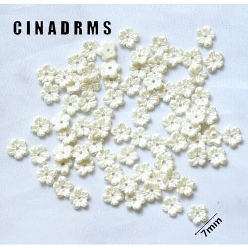7mm 100PCS/Pack Tiny Pure White Resin Flowers,Flatback Flowers,Flower miniatures
