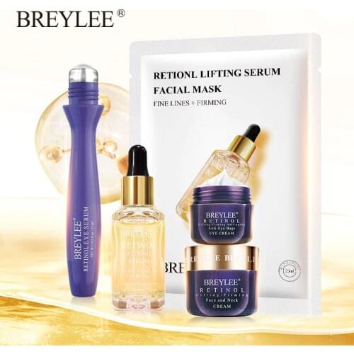 BREYLEE Retinol Series Anti Aging Firming Face Mask Facial Eye Cream Serum Remove Fine Lines Wrinkles Tighten Skin Care Essence