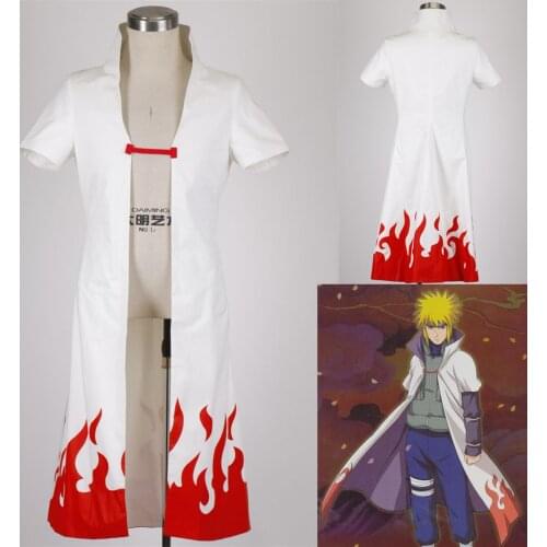 Athemis Naruto Namikaze Minato long cloak Cosplay Costume Custom Made Unisex Coat Halloween Clothing Plus size