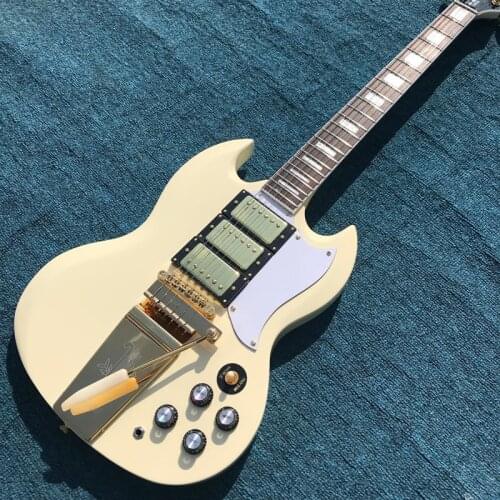 Free Delivery, Electric guitar, high quality guitar, rosewood fingerboard, gold hardware Cream electric guitar