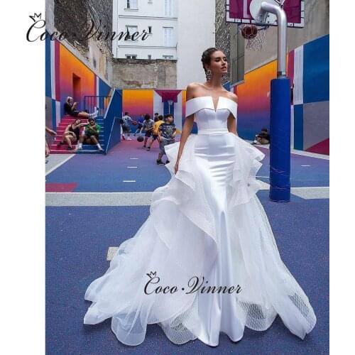 Special V-neck Organza Mermaid Wedding Dresses Lustrous Satin Sashes Elegant Pure White свадебное короткое платье W0522