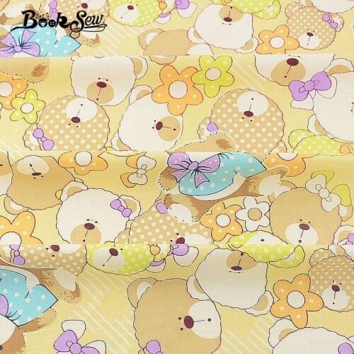 Booksew 100% Cotton Twill FabricTeddy Bear Designr Sewing Cloth Quilting Baby Bedsheet Craft DIY Patchwork Doll Home Textile CM