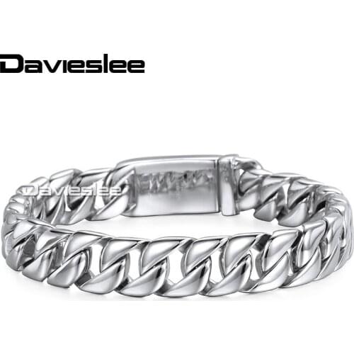 Mens Boys Gold Silver Color 11mm 316L Stainless Steel Bracelet Smooth Curb Chain Wholesale Gift Jewelry LHB139