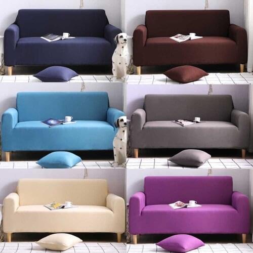 Solid color corner sofa covers for living room elastic slipcovers couch cover spandex stretch sofa towel Single/Two/Three 4 seat
