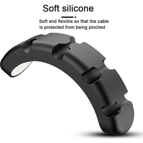 Colorful Silicone USB Cable Winder Cable Organizer Flexible Cable Management Clips Cable Holder For Mouse Headphone Earphone