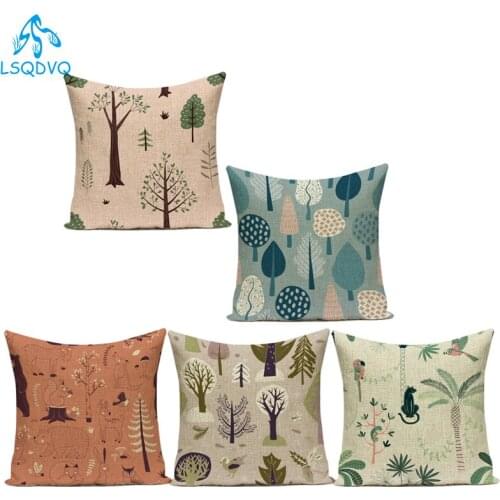 Polyester Decorative Cute Cartoon Lovely Animals Cojines Decorativos Para Sofa Pillow Cushion Cover Pillowcase for Bedroom