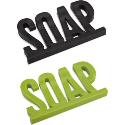 Letter Shape Soap Dish Holder Hollow design Non Residue with Water Soap Shelf with Suction Cup Sucker LX1821