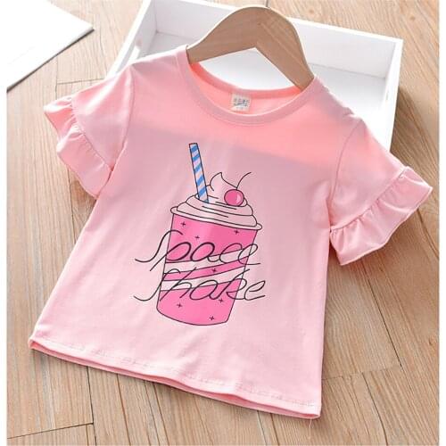 Kids Girl Summer T Shirt Baby Cotton Tops Toddler Clothes Children Cartoon T-shirts Short Sleeve Casual Wear Clothing