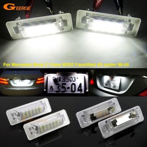 For Mercedes Benz C Class W202 Facelifted 4D sedan 98-00 Excellent Ultra bright Smd Led License plate lamp light No OBC error