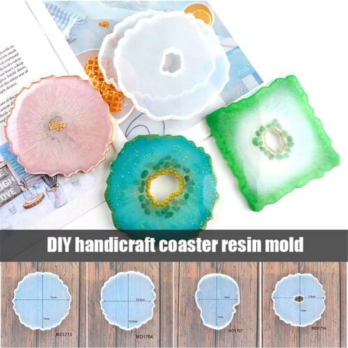 DIY Glass Coaster Resin Epoxy Mold Tea Coaster Resin Molds Silicone Wine Glass Coasters Epoxy Mould For Family Gathering Party