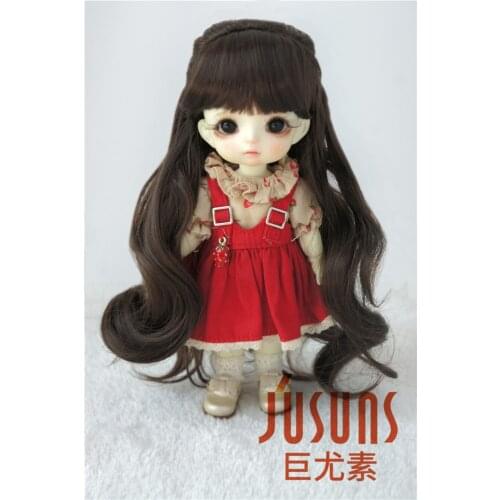 JD096 1/8 1/6 Fashion Synthetic Mohair Doll Wig For Size 3-4inch 5-6inch 6-7inch Doll Long Wave Pony Hair
