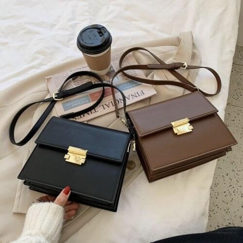 Fashion Small Square Bag Ladies Shoulder Bag Casual Female Bag Solid Color PU Tofu Bag Luxury Designer Female Bag Messenger Bag