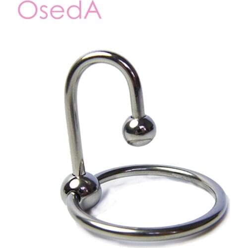 Stainless Steel foreskin Cock Penis Glans Ring with Urethral Plug Urethral Sound Dilator Orgasm Catheter Sounds Beads For men 18