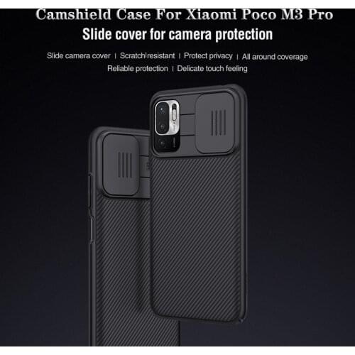 NILLKIN For Xiaomi Poco M3 Pro 5G Case Camshield Slide Camera Protection Privacy Phone Case For Xiaomi Redmi Note 10 5G Cover