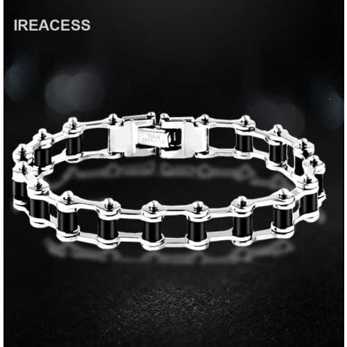 New Fashion Stainless Steel Bracelets & Bangles For Men Male Cool Biker Bicycle Motorcycle Chain Bracelets Gift Jewelry