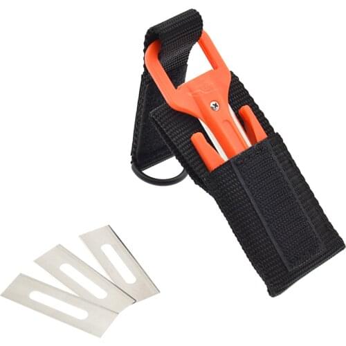 Diving Cutter Diving Hand Line Cutter Diving Cutting Knife w/ Extra Blades For Scuba Diving Hiking Extreme Sports Survival Tools