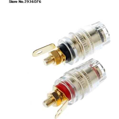 OOTDTY 2pcs 4mm Binding Post Terminal Speaker Test Banana Plug Socket Connector Amplifier Speaker