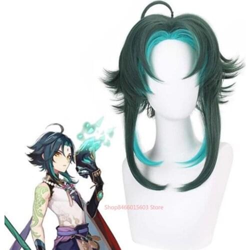 Anime Genshin Impact Xiao Cosplay Wig Dharma protector yecha general Short Heat Resistant Hair Adult Halloween Role Play Props